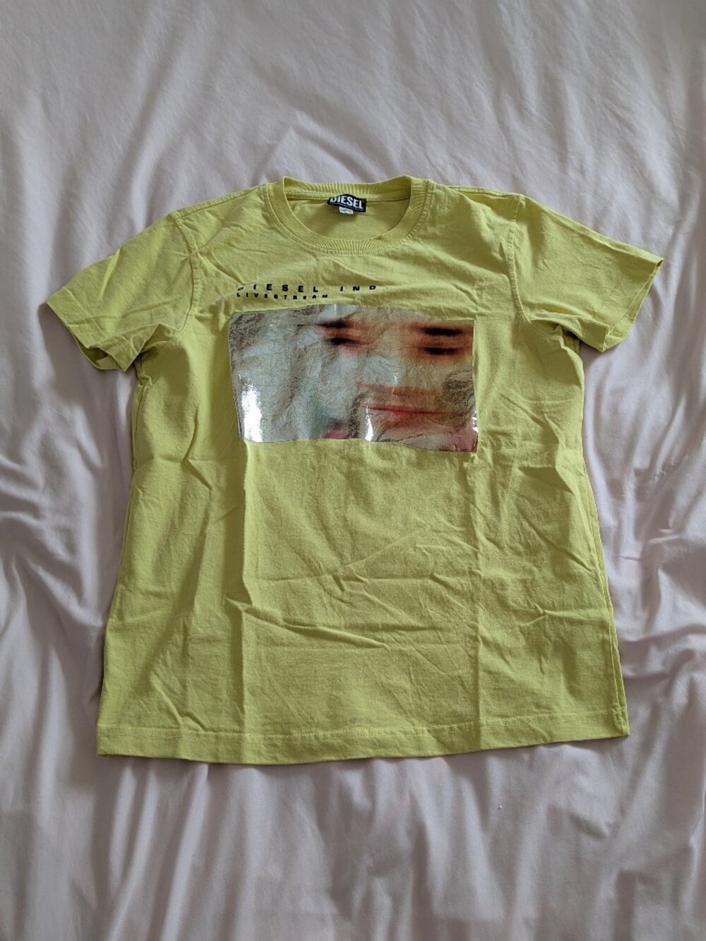 Diesel Yellow Foil Graphic T-Shirt Size S